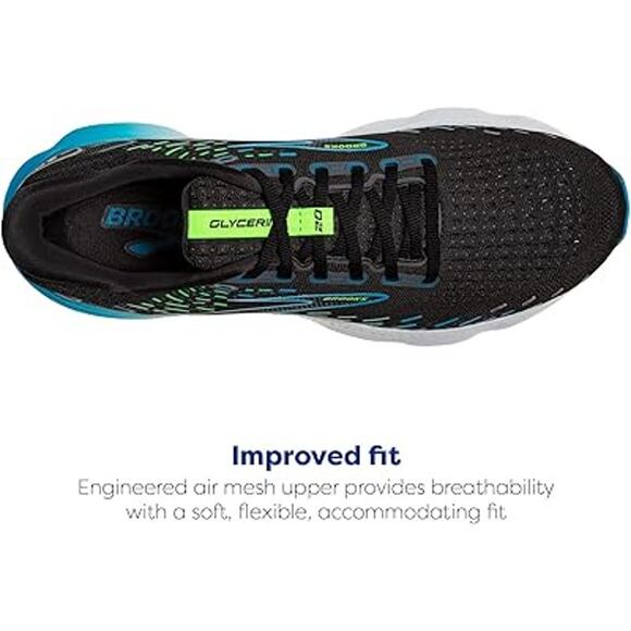 Brooks Men\'s Black Hawaiian Ocean Glycerin 20 Neutral Running Shoes 12.5 main image 8